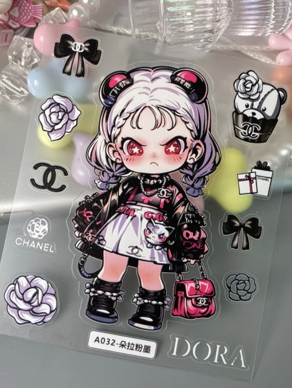 2/$20 : Cutie Girl sticker : dress up in Chanel style